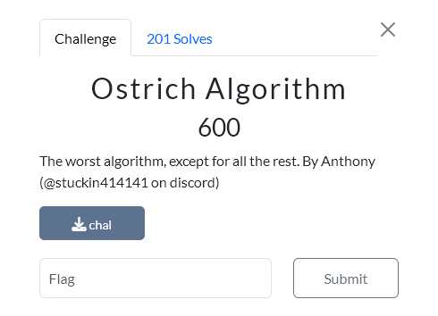 Ostrich Algorithm